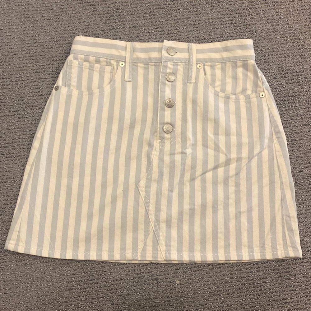 Madewell Stripe Denim Skirt